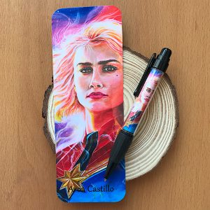 Bolígrafo y marcapáginas Capitana Marvel