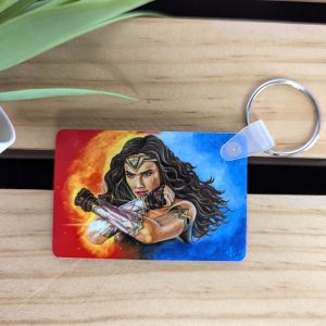 Llavero Wonder Woman madera – rectángulo