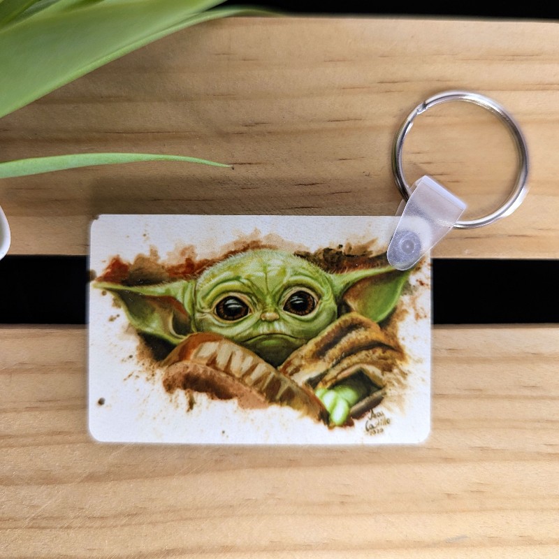Llavero Grogu madera